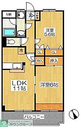 メゾンドソレイユ 2LDKの間取図画像