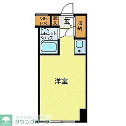 ハローレジデンス西葛西 2階ワンルームの間取り