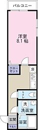 ヒルズHARADA 1Kの間取図画像