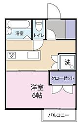 フリーダム高尾 1DKの間取図画像