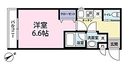 Viale赤迫 4階1Kの間取り