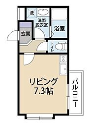 ホークヒルズ東山手 1Kの間取図画像