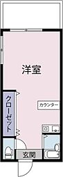 西村マンション ワンルームの間取図画像