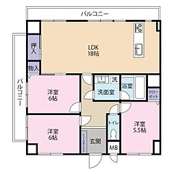 トーカンマンション泉町 3LDKの間取図画像