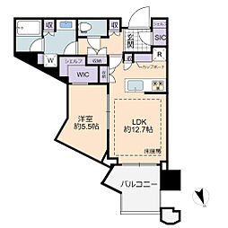 パークタワー勝どきミッド 1LDKの間取図画像