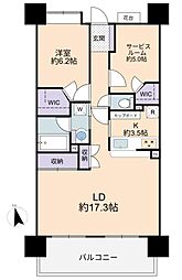 コスモステージ荒川遊園 1SLDKの間取図画像