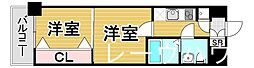 福岡市地下鉄箱崎線 箱崎宮前駅 徒歩7分の賃貸マンション 2階2Kの間取り