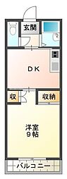 ハイツ18 1DKの間取図画像