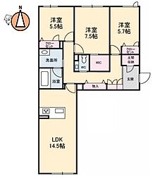 プレミアス 3LDKの間取図画像