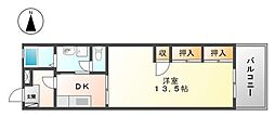 眉ビル 1DKの間取図画像