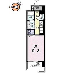 グランクリュ佐古WEST 1Kの間取図画像