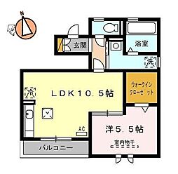 ロイヤルテラス 1LDKの間取図画像
