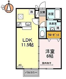 サンライズ 1LDKの間取図画像