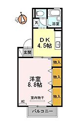 ドミール古川A 1DKの間取図画像