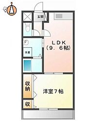 マリベール山城 1LDKの間取図画像