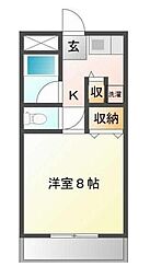 レジデンス徳島 1Kの間取図画像