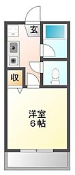 レジデンス徳島 1Kの間取図画像