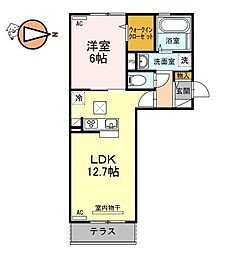 フトゥーロ 1LDKの間取図画像