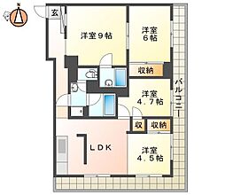 島田マンション 4LDKの間取図画像