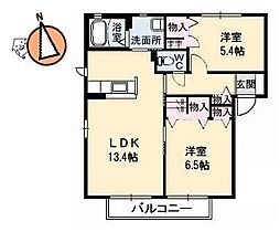 シャーメゾン末広 2LDKの間取図画像