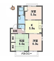 シャーメゾン1番館 3DKの間取図画像