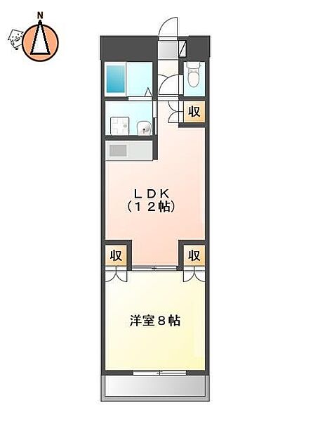 徳島県徳島市上吉野町2丁目(賃貸マンション1LDK・1階・45.76㎡)の写真 その2