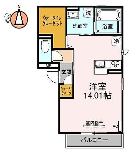 徳島県徳島市福島1丁目(賃貸アパート1R・3階・39.22㎡)の写真 その2