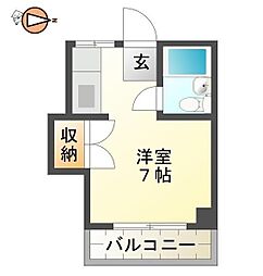 泉コーポ ワンルームの間取図画像