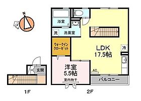 徳島県徳島市北沖洲4丁目（賃貸アパート1LDK・2階・55.39㎡） その2