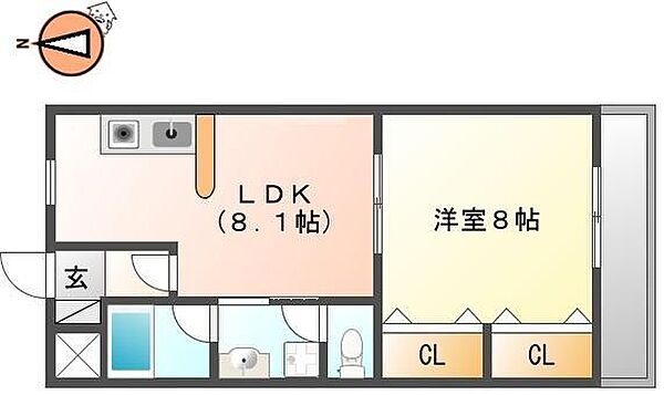 徳島県徳島市万代町6丁目(賃貸マンション1LDK・3階・38.57㎡)の写真 その2