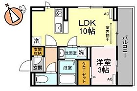 徳島県徳島市大和町1丁目（賃貸アパート1LDK・3階・32.80㎡） その2