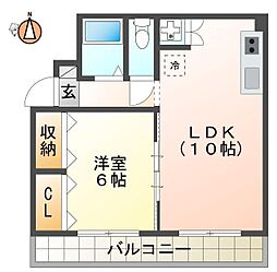 JR徳島線 鮎喰駅 徒歩6分の賃貸マンション 3階1LDKの間取り