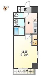JR徳島線 徳島駅 徒歩12分の賃貸マンション 8階1Kの間取り
