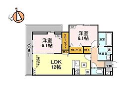 徳島県徳島市八万町法花谷（賃貸アパート2LDK・1階・58.65㎡） その2