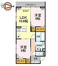 徳島県徳島市北田宮2丁目（賃貸アパート2LDK・3階・56.44㎡） その2