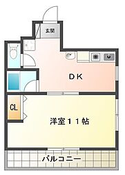 ププレ21 1DKの間取図画像