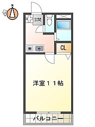 ビアー館 1Kの間取図画像