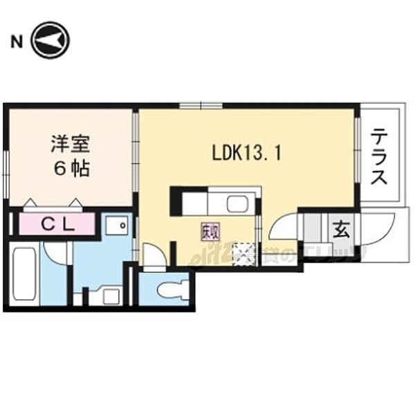 ラズベリー　コート 106｜滋賀県甲賀市水口町新城(賃貸アパート1LDK・1階・45.09㎡)の写真 その2