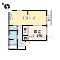 ラフォーレ・リッセ A102 ｜ 滋賀県栗東市大橋５丁目（賃貸アパート1LDK・1階・43.70㎡） その2