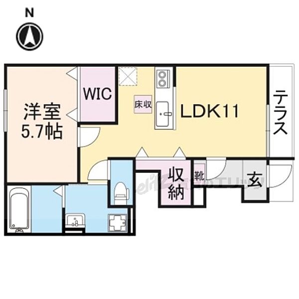 滋賀県甲賀市水口町高塚(賃貸アパート1LDK・1階・42.98㎡)の写真 その2