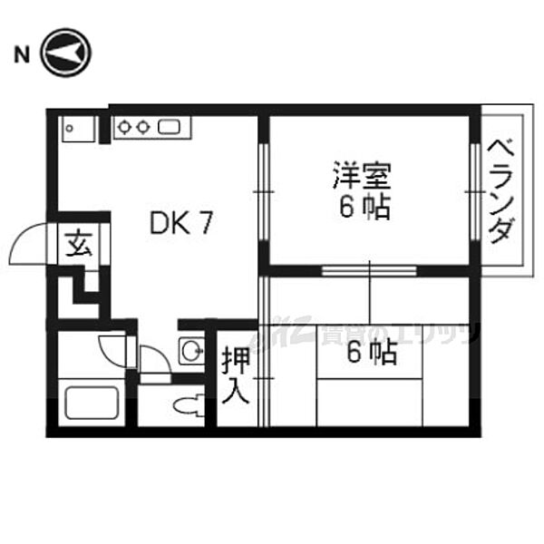 滋賀県大津市桜野町２丁目(賃貸アパート2DK・1階・38.88㎡)の写真 その2