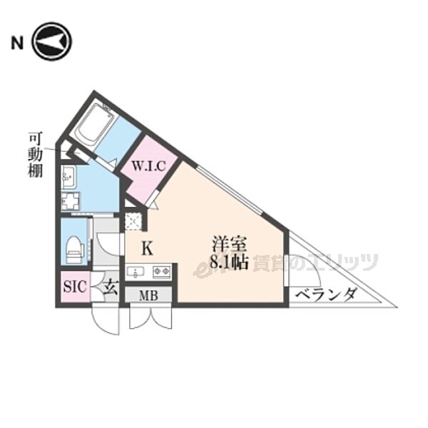 滋賀県大津市桜野町２丁目(賃貸マンション1R・4階・26.90㎡)の写真 その2