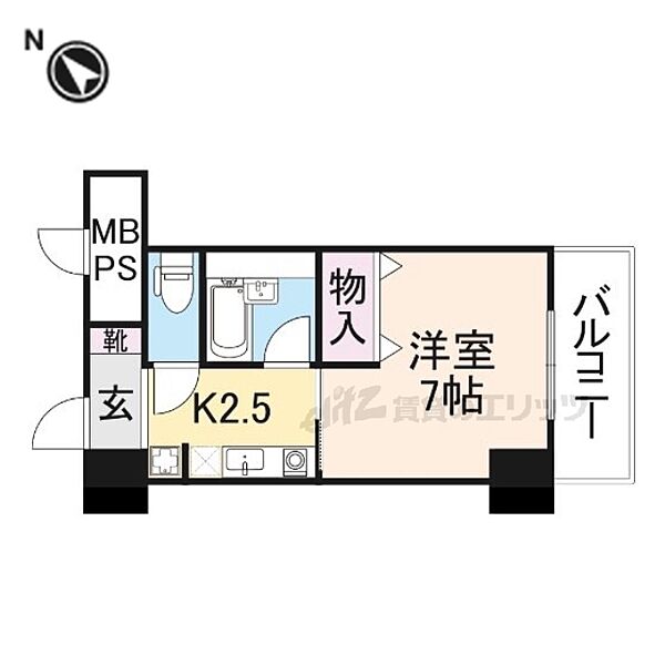 サンタウン竹鼻　Ａ 511｜滋賀県彦根市竹ケ鼻町(賃貸マンション1K・5階・25.20㎡)の写真 その2