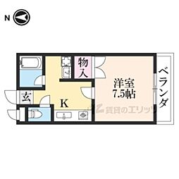 ツイン・ハイツ 1Kの間取図画像