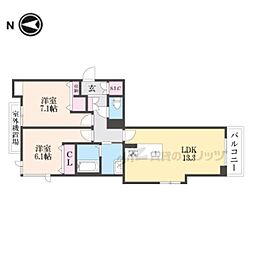 シトリネ 3階2LDKの間取り