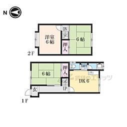 JR草津線 三雲駅 徒歩20分の賃貸一戸建て 1階3DKの間取り