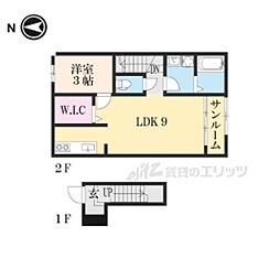 ＲＵＳＨ　I 2階1LDKの間取り