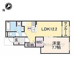近江鉄道近江本線 ひこね芹川駅 徒歩23分の賃貸アパート 1階1LDKの間取り