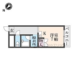 Ｎａｓｕ1ビル 4階ワンルームの間取り