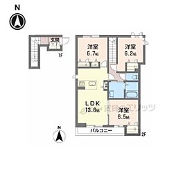 ディモーラＡ 2階3LDKの間取り